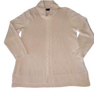 Dana Buchman Pink Cable Knit Acrylic Cowl Neck Sweater Size XL